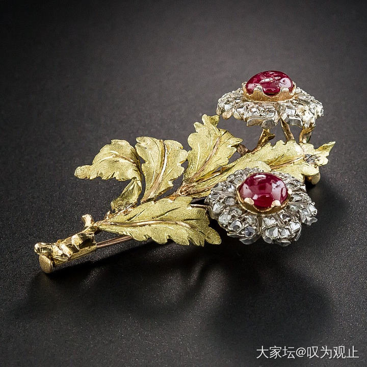 穿外套大衣佩戴的珠宝胸针好奢华_胸饰名贵宝石