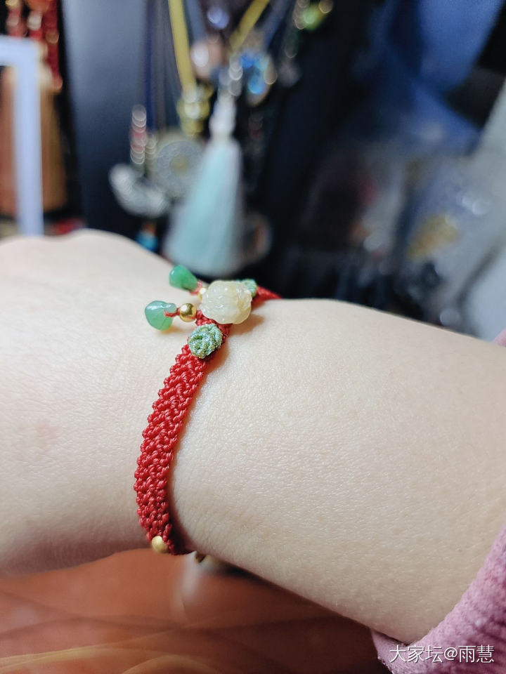 黄金，翡翠红手绳！_金