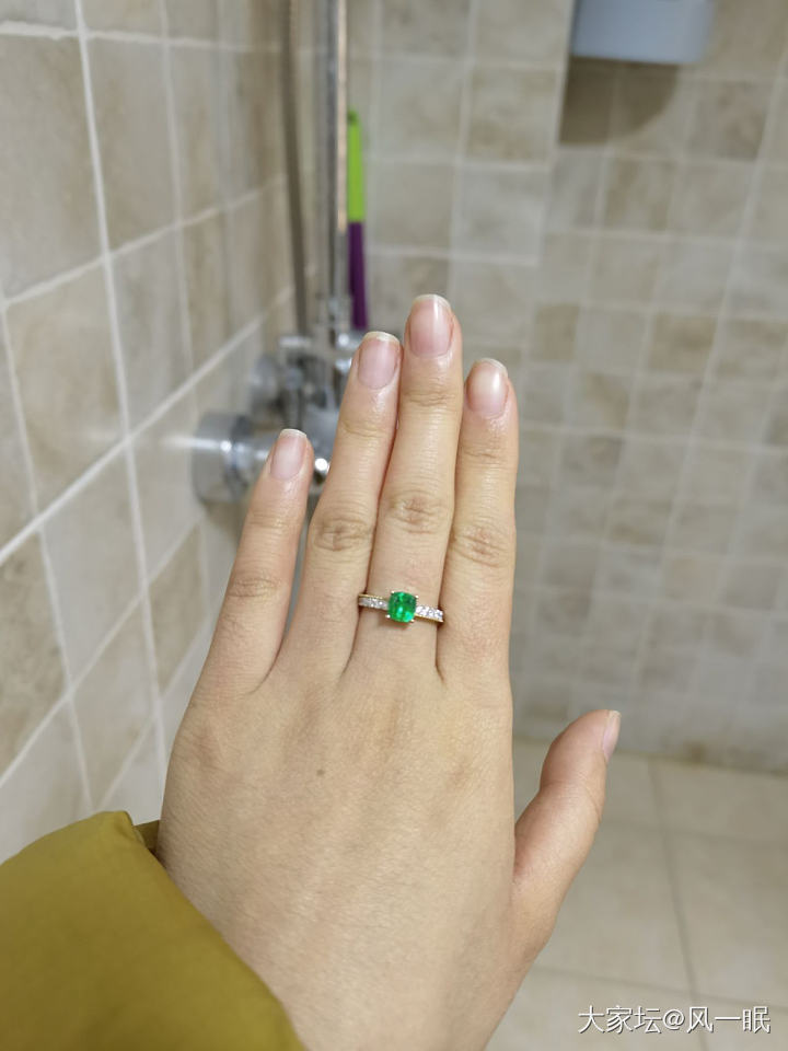 今天收到了新镶的祖母绿戒指_戒指祖母绿