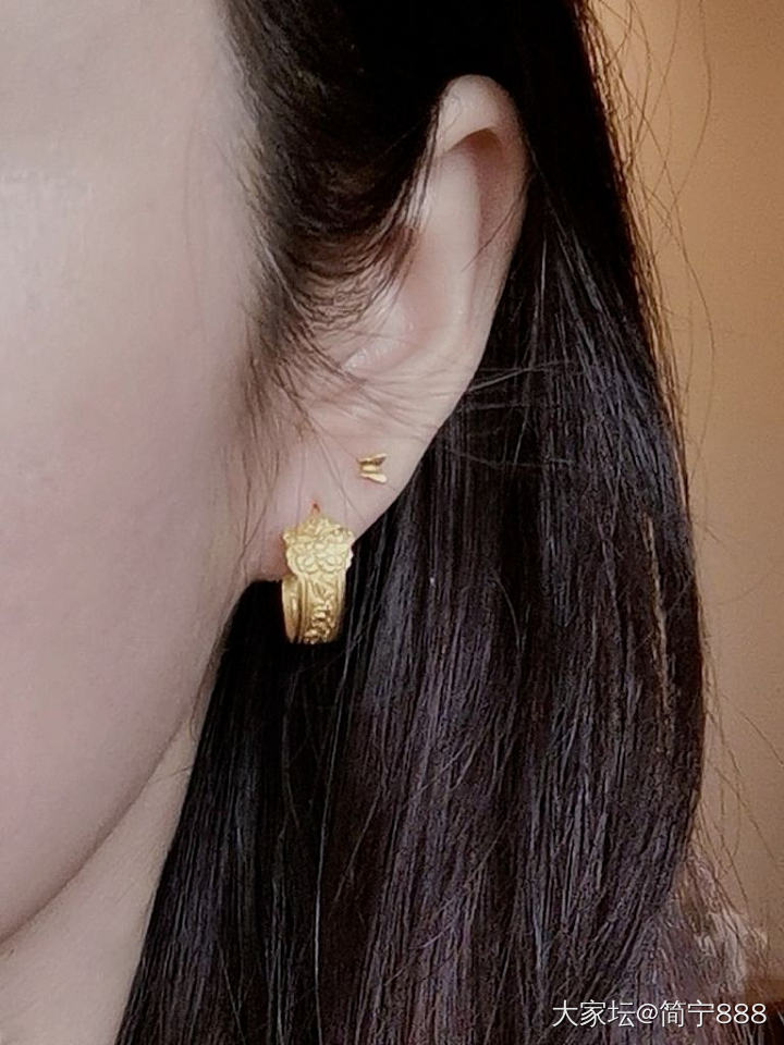 蝶恋花足金耳环_耳环金