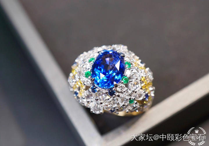 ##中颐天然矢车菊蓝宝石戒指##  3.61ct_蓝宝石名贵宝石