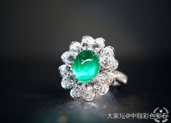 ##中颐天然蛋面赞比亚祖母绿戒指##  1.98ct_祖母绿名贵宝石