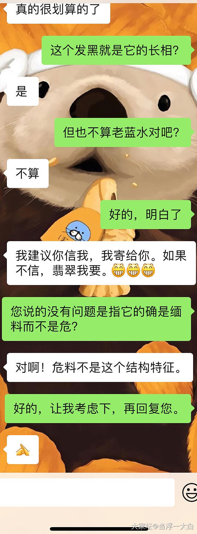 叶子后续，是缅不是危，但同意我退_翡翠