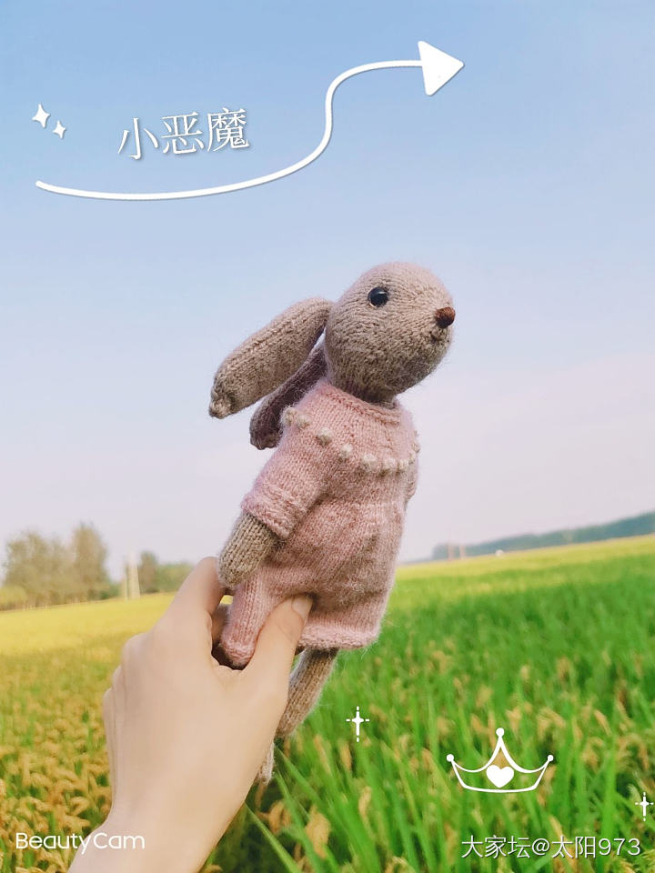 手工日常，针织奥戴尔兔子玩偶~_编织手工diy