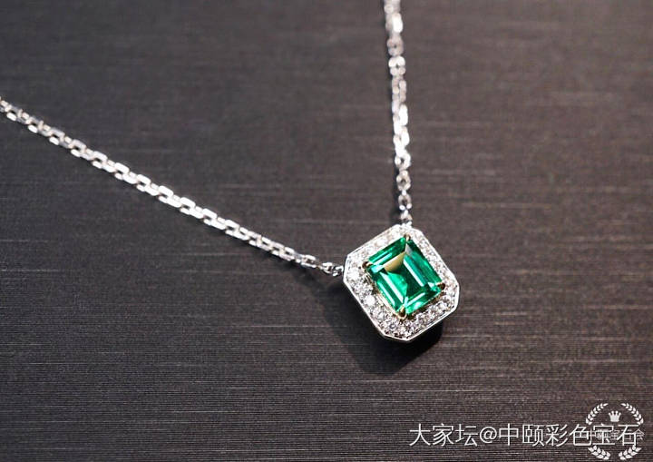 ##中颐天然祖母绿锁骨链##  0.54ct_祖母绿名贵宝石