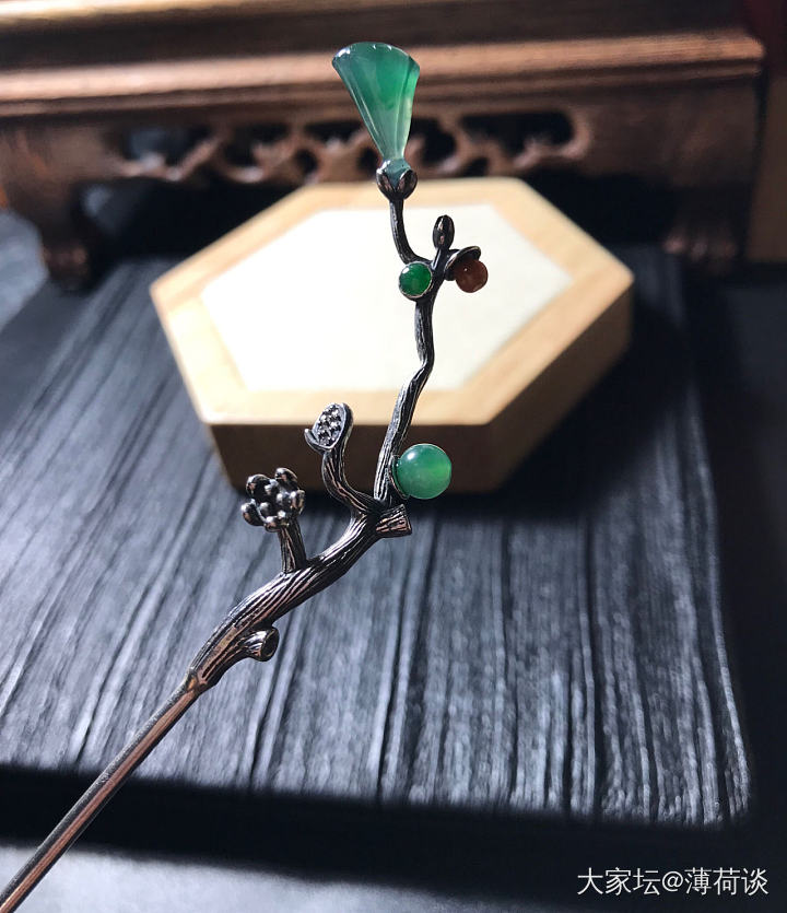 纯银翡翠发簪_银