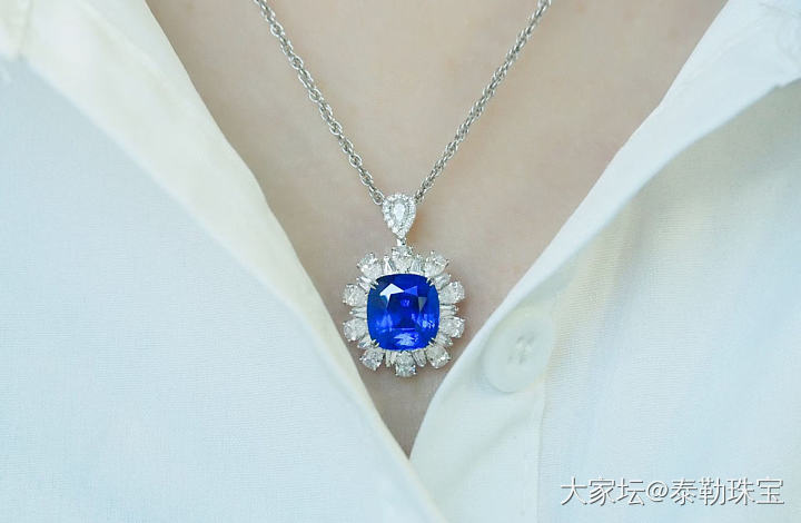 【泰勒彩宝】5.03ct无烧皇家蓝戒指吊坠两用款_吊坠蓝宝石