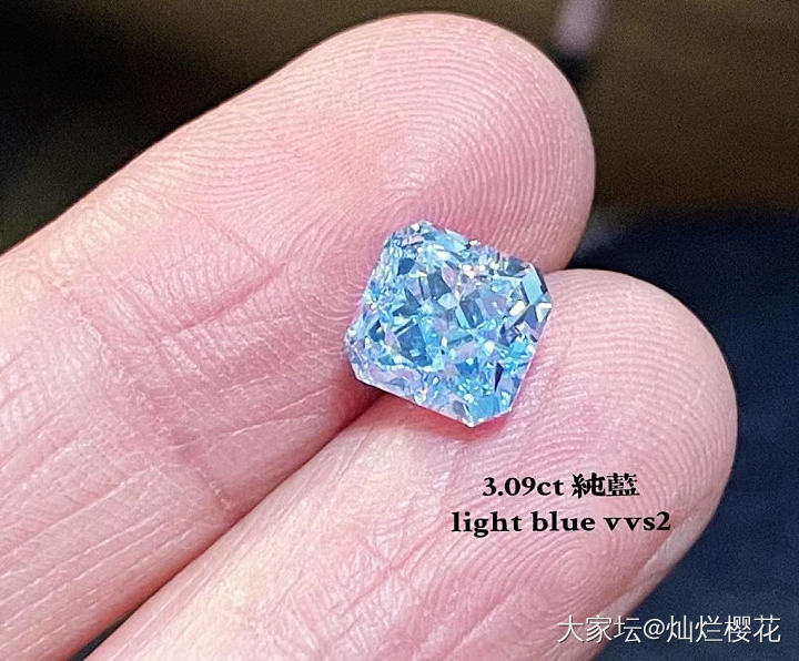 light Blue｜3.09ct -LB vvs2 雷迪恩RAD . 收藏级新货_异形钻彩钻