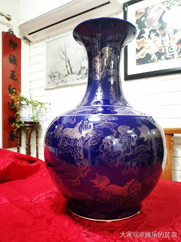 期待一款篮釉球瓶_陶瓷