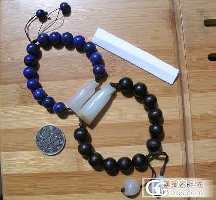 发一对籽料翁仲手串，挣分来了，呵呵。_和田玉