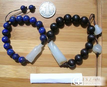 发一对籽料翁仲手串，挣分来了，呵呵。_和田玉