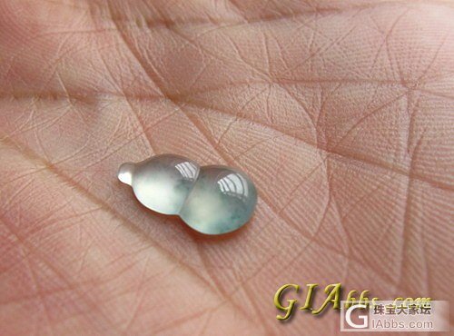 [冰冰翠]强光冰飘蓝绿花小葫芦_翡翠和田玉