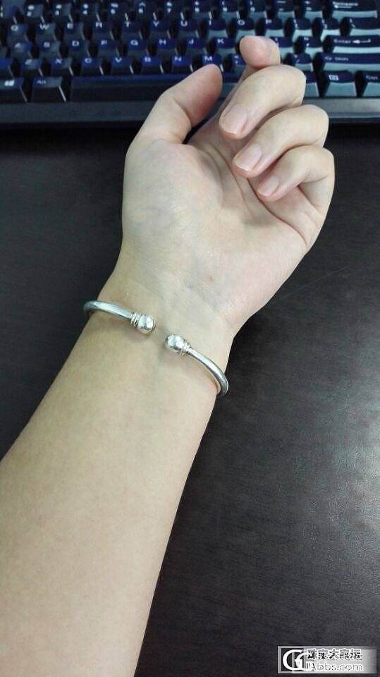 发个很久没带的唐家圆蒜_手镯银