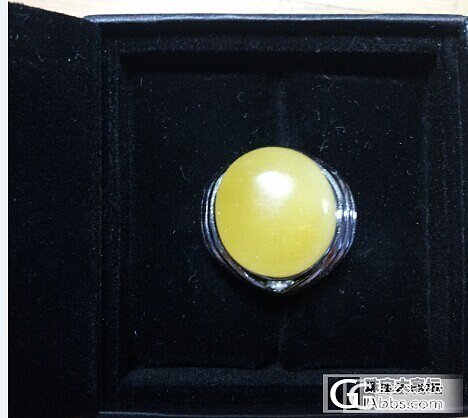 蜜蜡琥珀戒指，925银托，戒面都是自己手工磨的-求速出_有机宝石