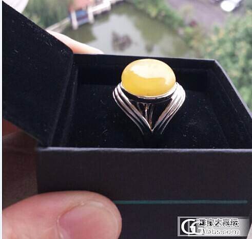 蜜蜡琥珀戒指，925银托，戒面都是自己手工磨的-求速出_有机宝石