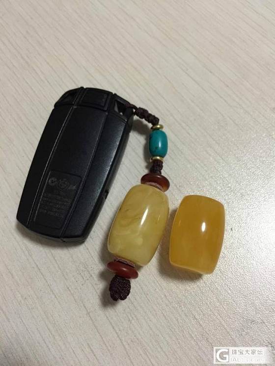 一对大桶珠，天生好基友_蜜蜡