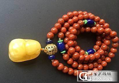 自己串的萌萌小葫芦_蜜蜡