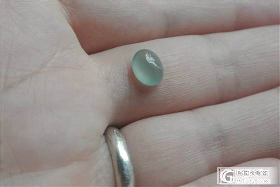 求一个冰透的蓝水戒面。_翡翠