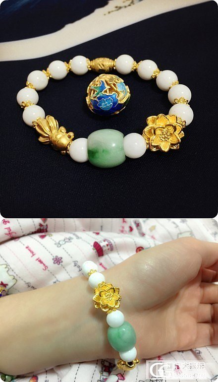 [秀]一下Diy手串，取名《忆江南》。有闪必回。_串珠金
