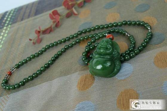 【明价碧玉】菠菜绿碧玉 大佛公 套装（含碧玉108珠链） 2500_玉石