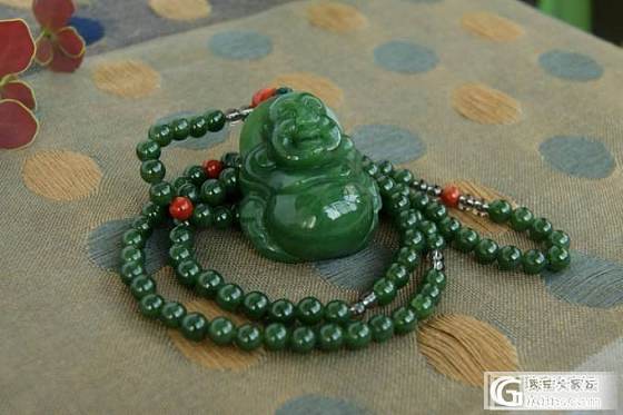 【明价碧玉】菠菜绿碧玉 大佛公 套装（含碧玉108珠链） 2500_玉石