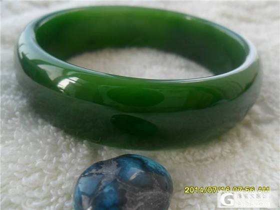 ***夏之艳***收藏级俄碧玉阳绿宽条手镯58MM_碧玉