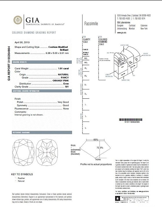 1.01ct FOP 中彩橙粉色 颜色很深很漂亮，新货在公司(已预订，年后出成品..._乐钻珠宝彩钻