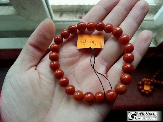 清货~7.2mm左右南红满肉满色柿子红手串及8mm左右冰飘_玛瑙
