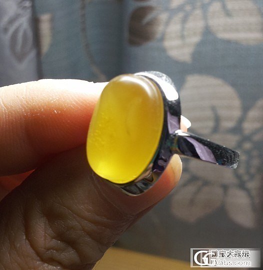 925银镶琥珀戒指，200元2只还包邮；油青翡翠片料_有机宝石