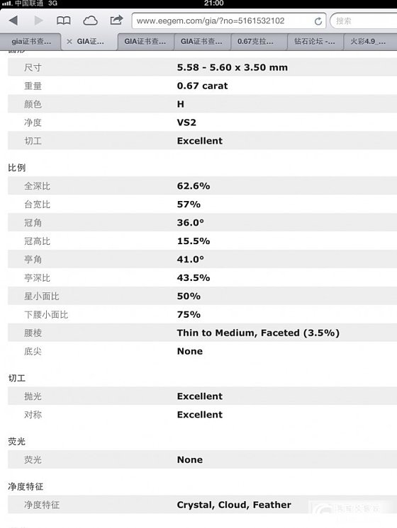 为毛戒指看不到火彩呢。贴参数求教。_钻石