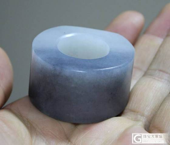 和田白玉【玉友园】78.9克对半黑白青花扳指_玉石