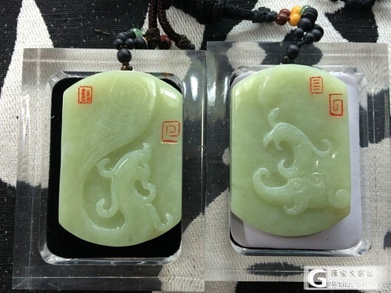 【玉出岫】岫岩黄白老玉龙凤牌_挂件岫岩玉