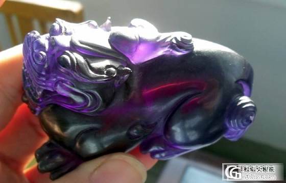 朋友的东西，蓝紫色貔貅，各位帮忙看看是啥材质_刻面宝石宝石