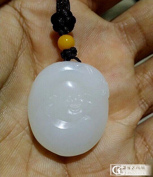 新人报道，新买的羊脂籽料笑佛 各位姐妹欣赏_挂件和田玉