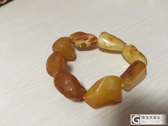 我也做了串海漂手串，有全皮也有打磨的，大杂烩_蜜蜡