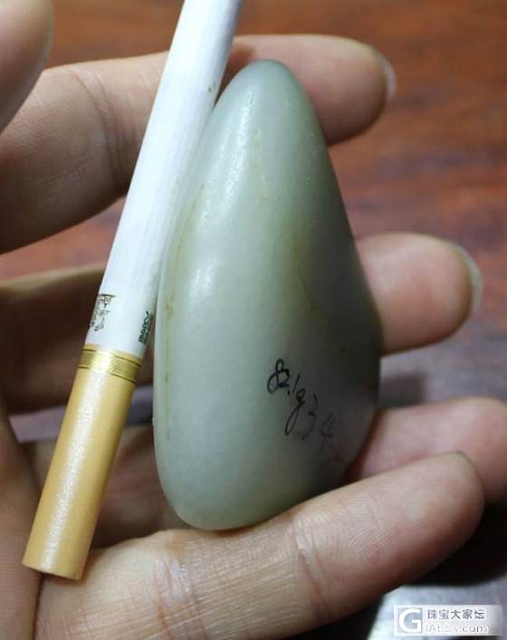 和田白玉【玉友园】82.1克浑细的翠青_玉石