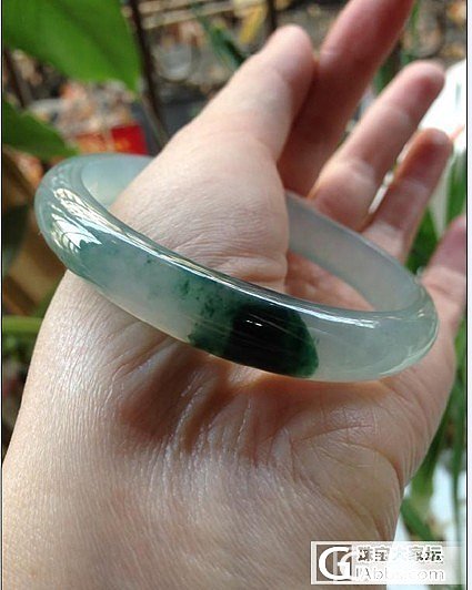 已转！浓墨淡彩种水手镯，满圈荧光非常有特色..._翡翠