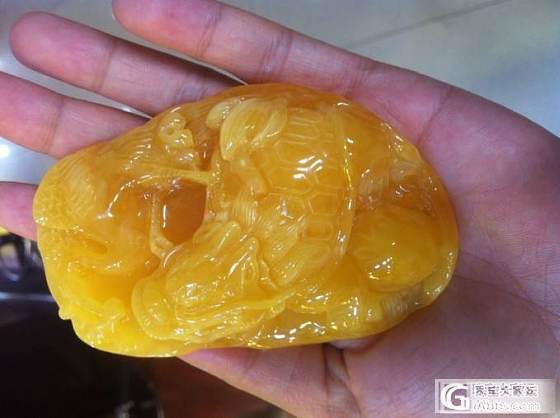 极品龙龟鸡油黄，看到就是福气_蜜蜡