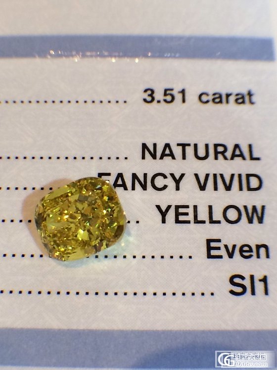 彩钻系列 黄钻3.51CT 艳彩黄FVY 极品颜色_乐钻珠宝彩钻