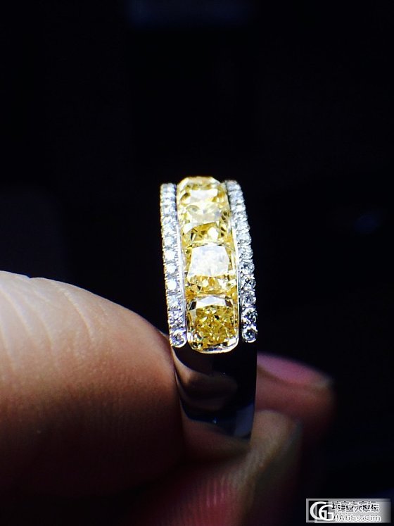 黄钻排钻戒指已出货，非常漂亮~_乐钻珠宝彩钻