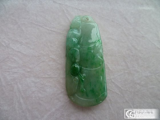 带绿特价300元步步高升花件_翡翠