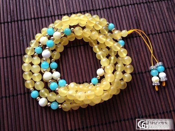 【浮木精品】6.7mm金绞蜜108手串~华美清新版！~拒绝千篇一律抓住专属的美~_有机宝石