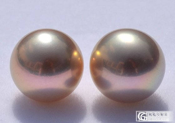12mm，难得配成一对的紫金色淡水无核裸珠_珍珠