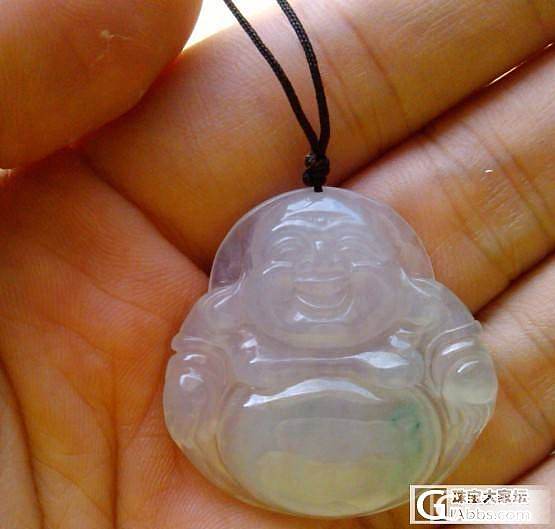 佛公，肚子飘绿花底子细腻干净，翡翠A货挂件吊坠_翡翠
