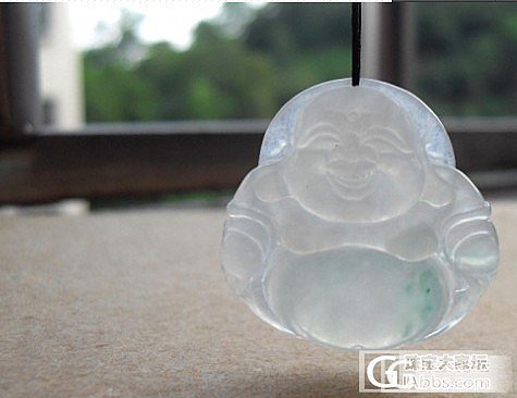佛公，肚子飘绿花底子细腻干净，翡翠A货挂件吊坠_翡翠