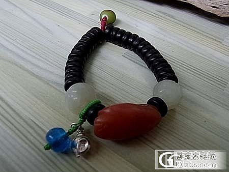 老和田玉莲花配老南红、老琉璃手钏_南红