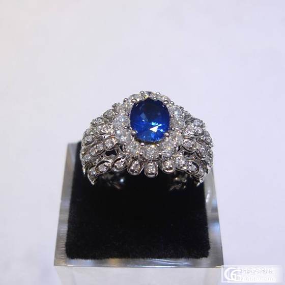 新品  天然蓝宝石钻戒  石重2.18ct 附带权威证书_宝石