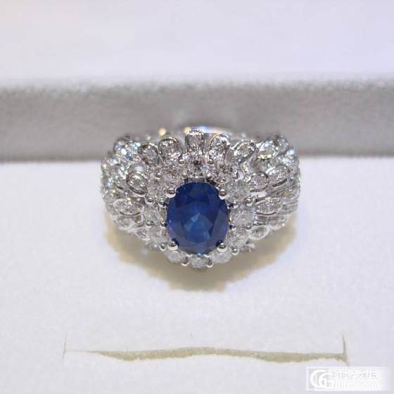 新品  天然蓝宝石钻戒  石重2.18ct 附带权威证书_宝石