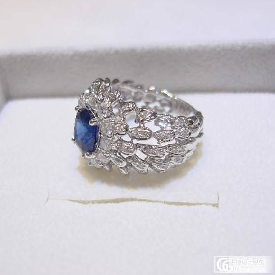 新品  天然蓝宝石钻戒  石重2.18ct 附带权威证书_宝石