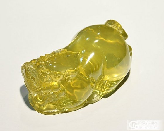 极品完美黄水晶貔貅摆件_宝石